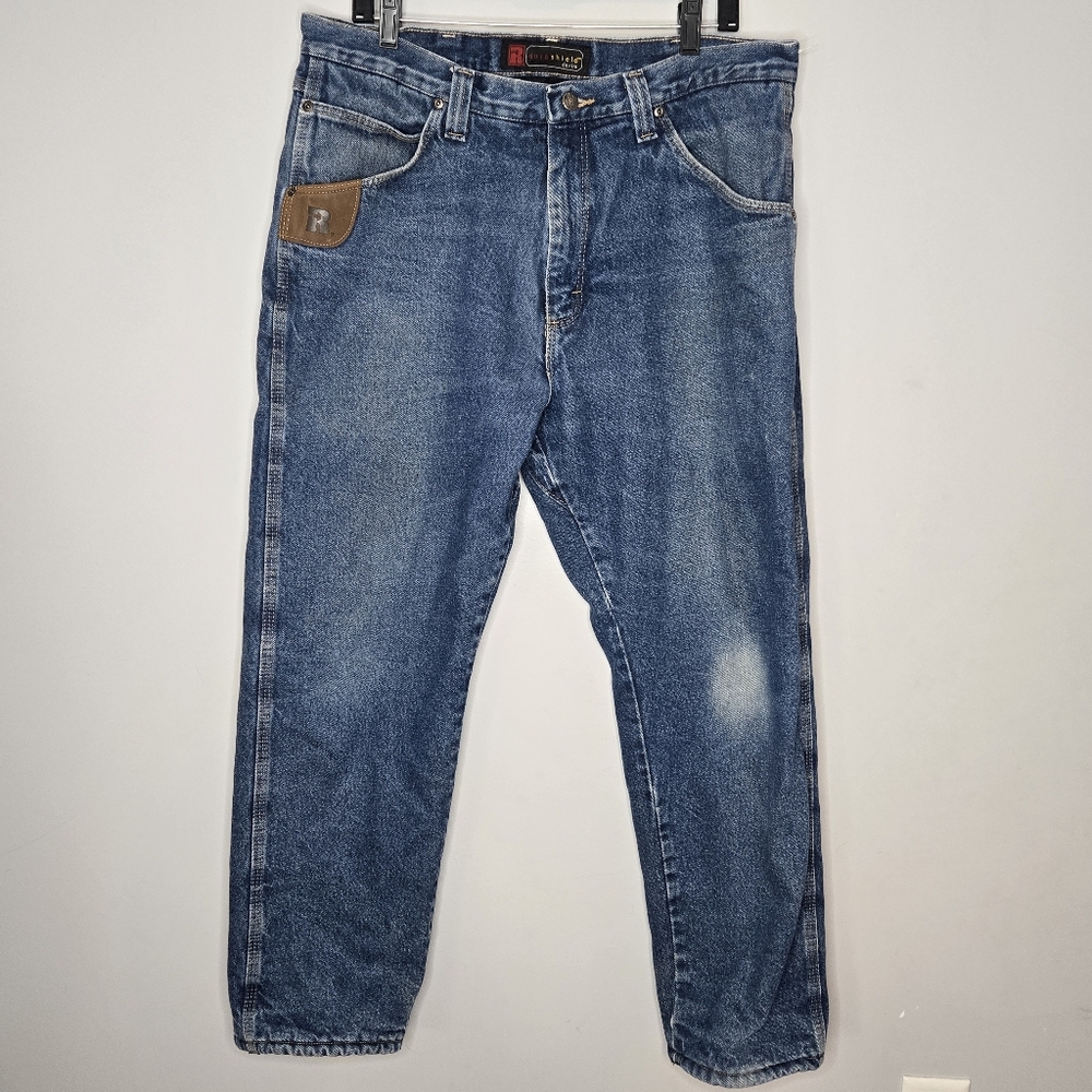 RIGGS Workwear Wrangler Fleece Lined Jeans Mens 36x30 Medium Wash Dura-Shield‎